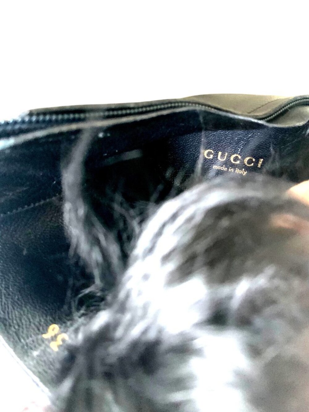 Gucci Womens Black Leather & Alpaca Fur Platform Ankle Boots Size 36 With Box - Picture 13 of 14